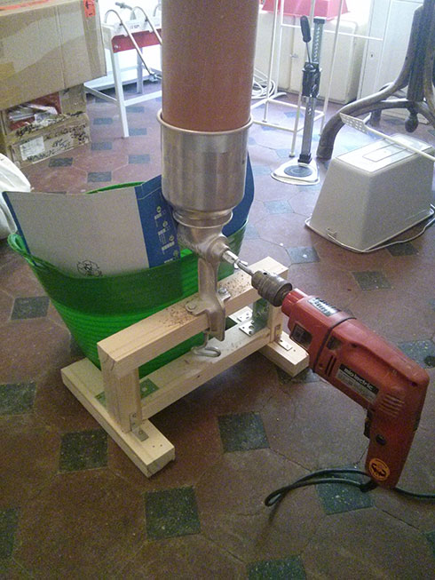Corona malt mill electric drill